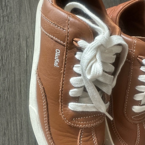 Women's Casual Ola Kai Leather Sneakers in Brown with White Laces - Picture 4 of 4